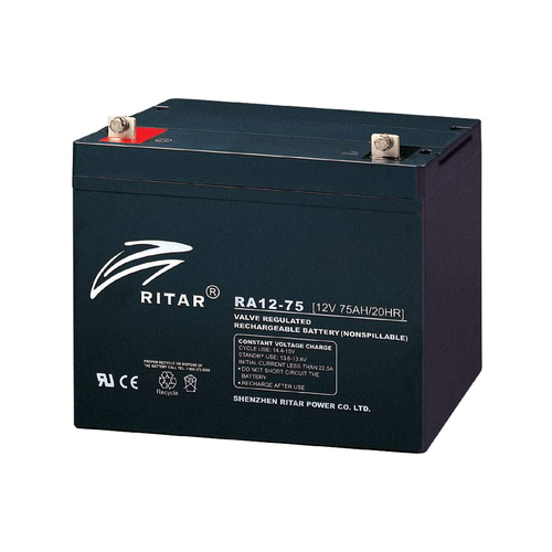 Ritar 12v 75ahr AGM Deep Cycle Lead Acid Battery