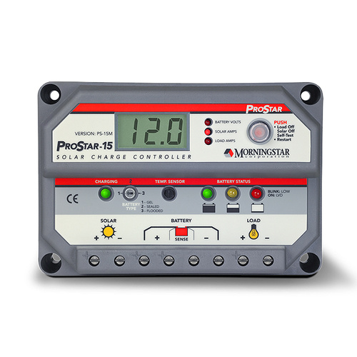 Morningstar ProStar 12v/24v 15a PWM LCD Solar Controller