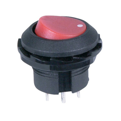 Round Rocker Switch Red 6a SPST