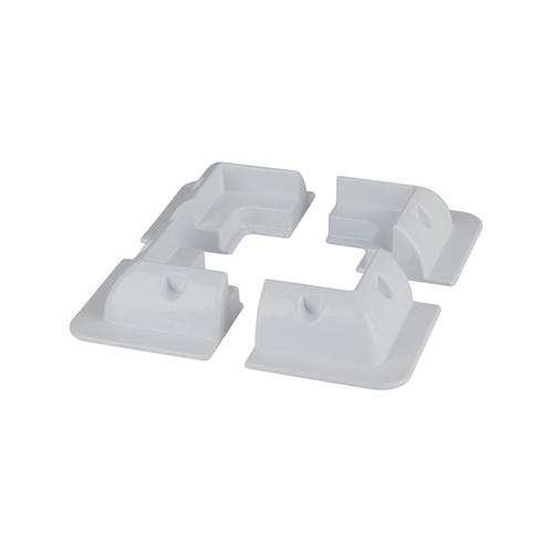 White ABS Solar Panel Corner Mounting Brackets (4 Pack)