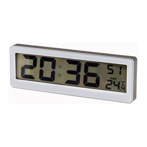 Slimline LCD Clock and Thermometer