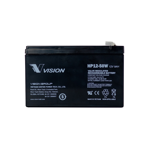 Vision 12v 9ahr 50w High Discharge AGM Sealed Lead Acid Battery